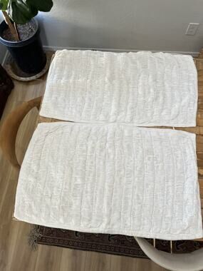 Amity Home Cotton Ruched Quilted Pillow Sham Set 21x36" Cottagecore